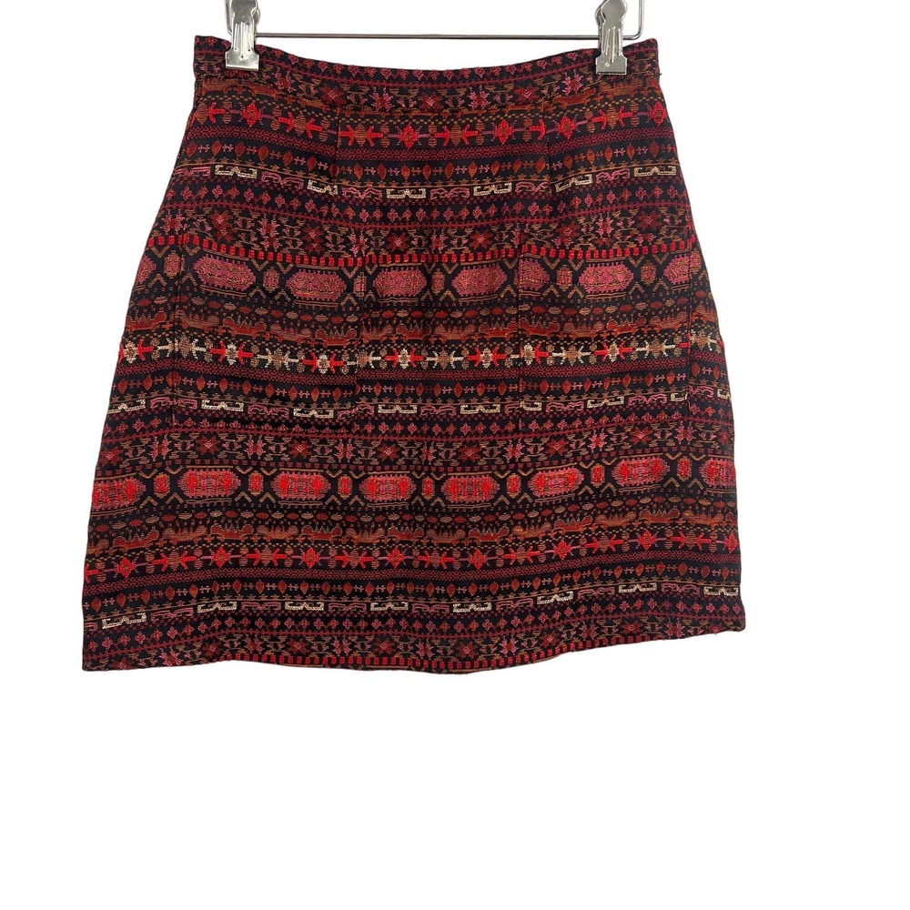 Eva Franco A‎ Line Mini Skirt Patterned Size 2 New